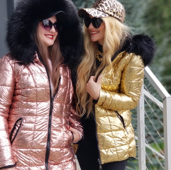 MODA ME COUTURE Jackets & Blazers - Reversible Metallic Pink or Gold Winter Jacket!